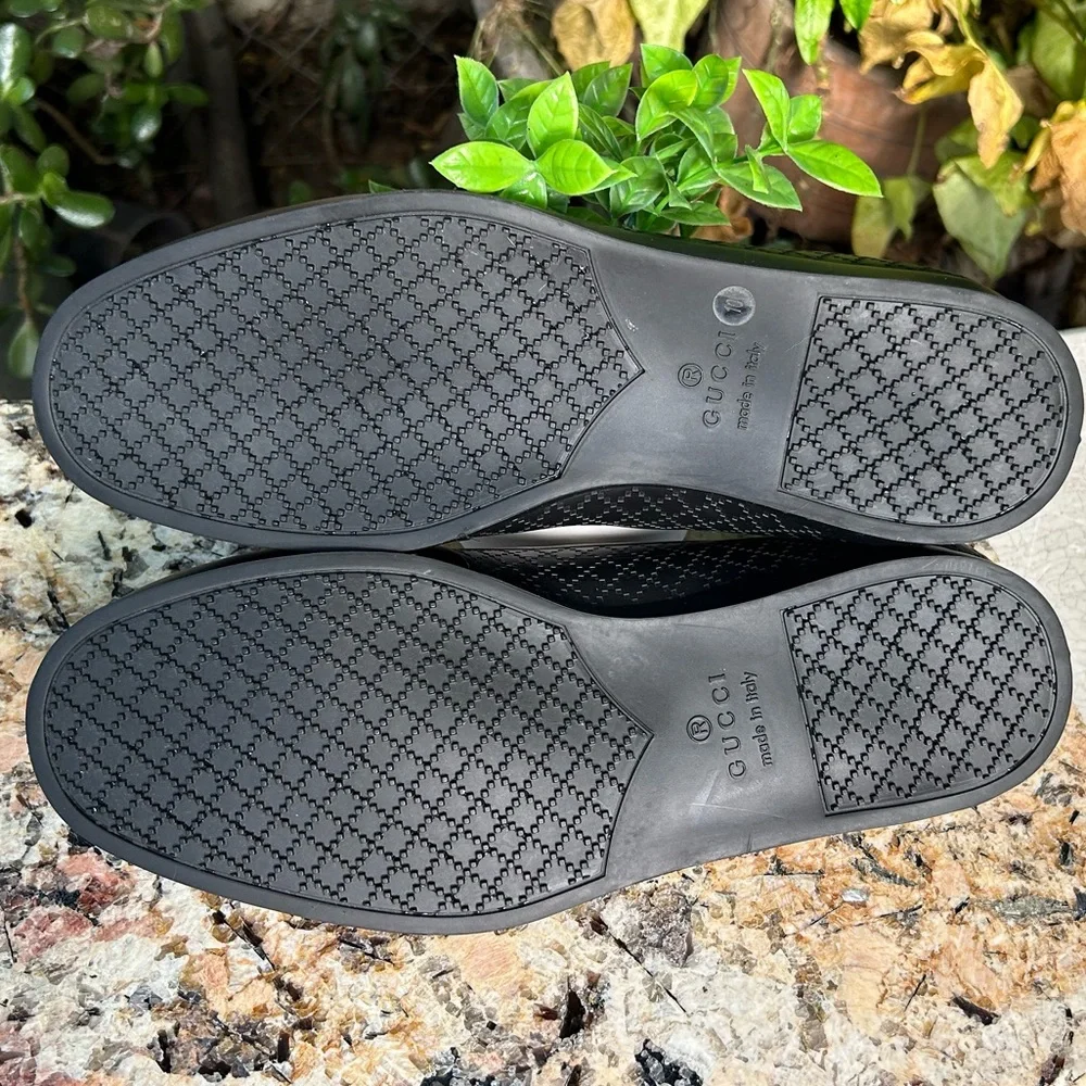 GUCCI Men's New Gucci Black Rubber Overshoe/Shoe Cover w/Diamante Pattern 11